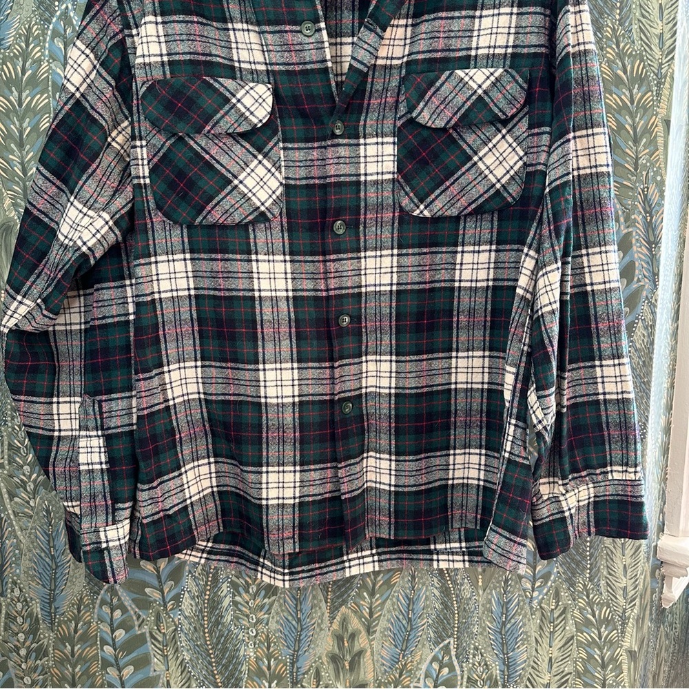 Pendleton Wool Plaid Button Down Size M - image 4